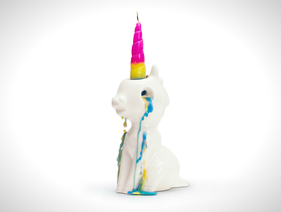 Image of Ceramic Crying Unicorn Candle
