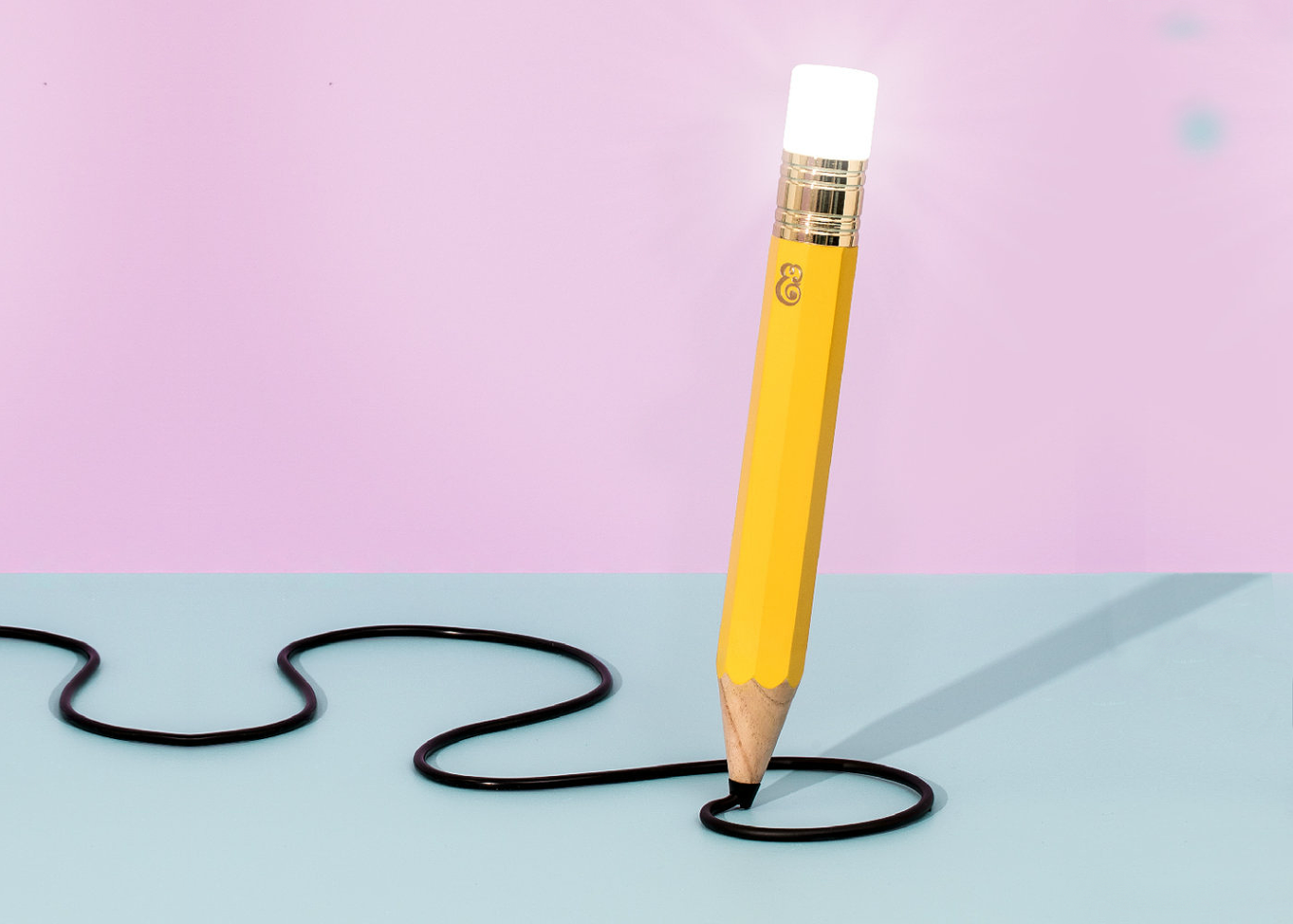 Image of Drew – Pencil Shaped Lamp with Squiggle Cord